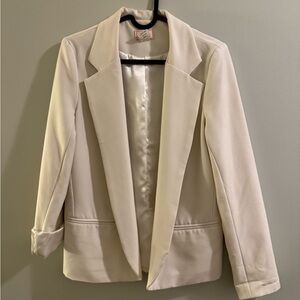 Elegant Creamy White Women's Satin Lined Blazer